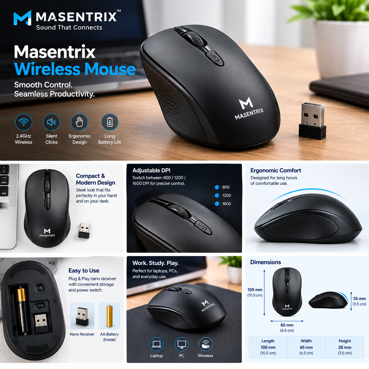 Masentrix Wireless Mouse - Image 3